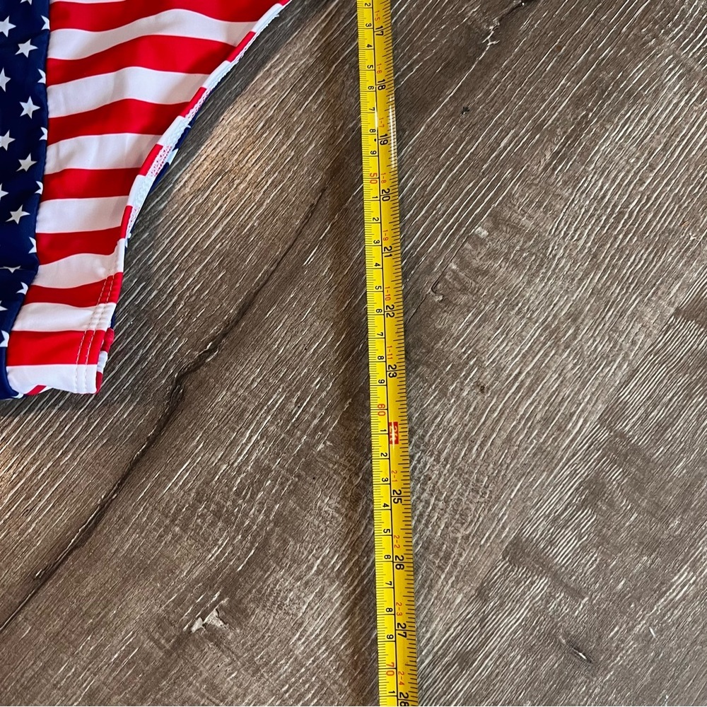 Womens American Flag One Piece Beach Swimwear Mono Thigh High Deep Vneck… - Picture 6 of 8